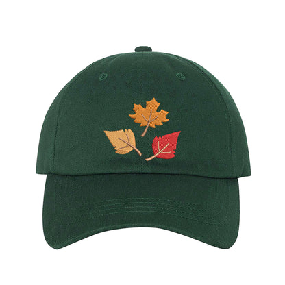 Forest Green baseball cap embroidered with Leaves - DSY Lifestyle