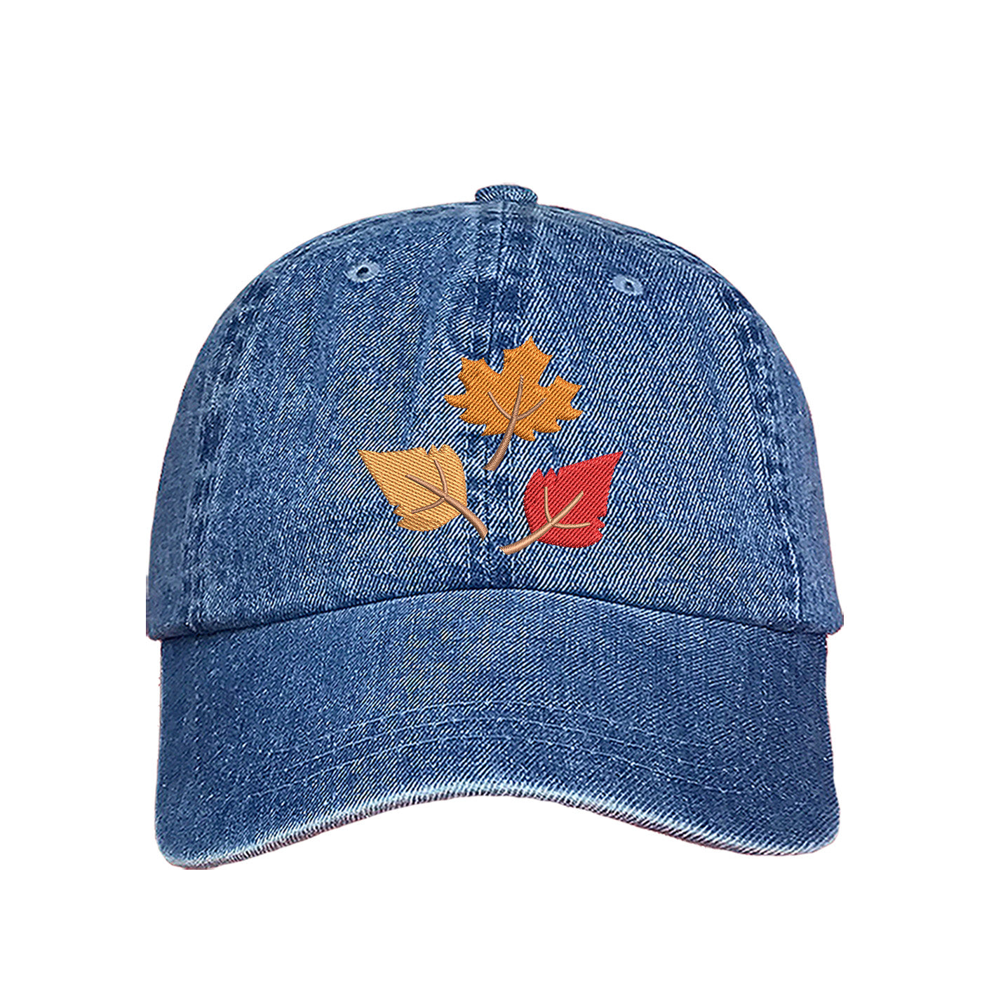 Light Denim baseball cap embroidered with Leaves - DSY Lifestyle