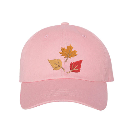 Light Pink baseball cap embroidered with Leaves - DSY Lifestyle