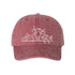 Wine Farm Animals Washed Baseball Hat featuring detailed cow and farm animal embroidery on a premium washed dad cap; a heritage-inspired piece by DSY Lifestyle.