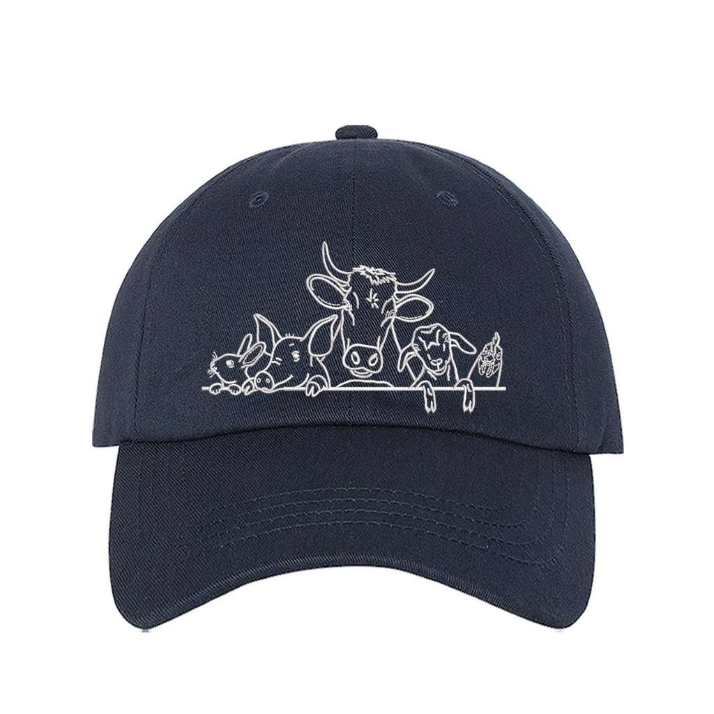 Navy Baseball Hat embroidered with Farm animals - DSY Lifestyle