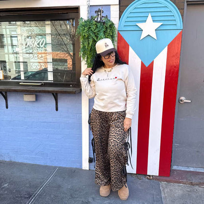 Boricua Heart Embroidered Sweatshirt | Puertoriqueña Embroidered Sweatshirt