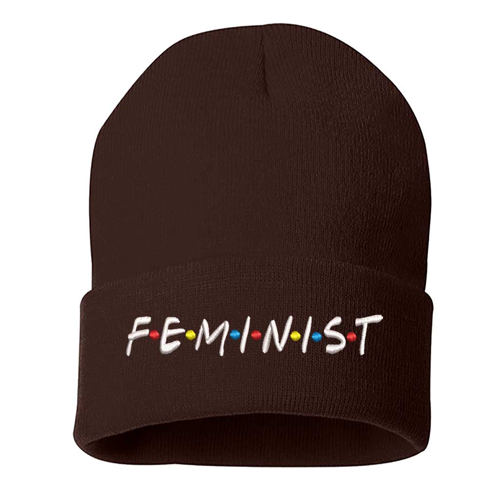 Cozy brown beanie with Latina embroidered in white, perfect for winter warmth and showcasing latina pride - DSY Lifestyle