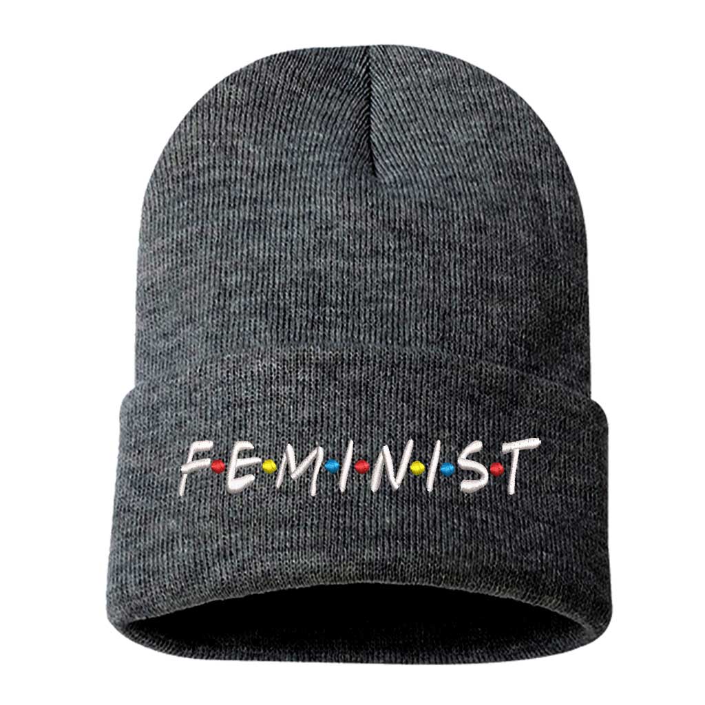 Cozy gray beanie with Latina embroidered in white, perfect for winter warmth and showcasing latina pride - DSY Lifestyle