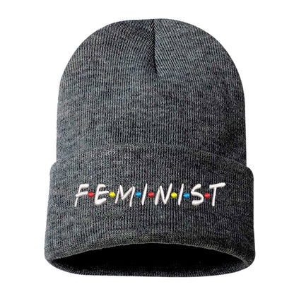 Cozy gray beanie with Latina embroidered in white, perfect for winter warmth and showcasing latina pride - DSY Lifestyle