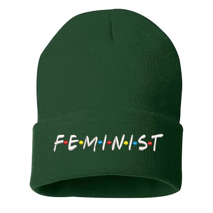 Cozy forest green beanie with Latina embroidered in white, perfect for winter warmth and showcasing latina pride - DSY Lifestyle