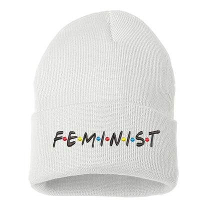 Cozy white beanie with Latina embroidered in white, perfect for winter warmth and showcasing latina pride - DSY Lifestyle