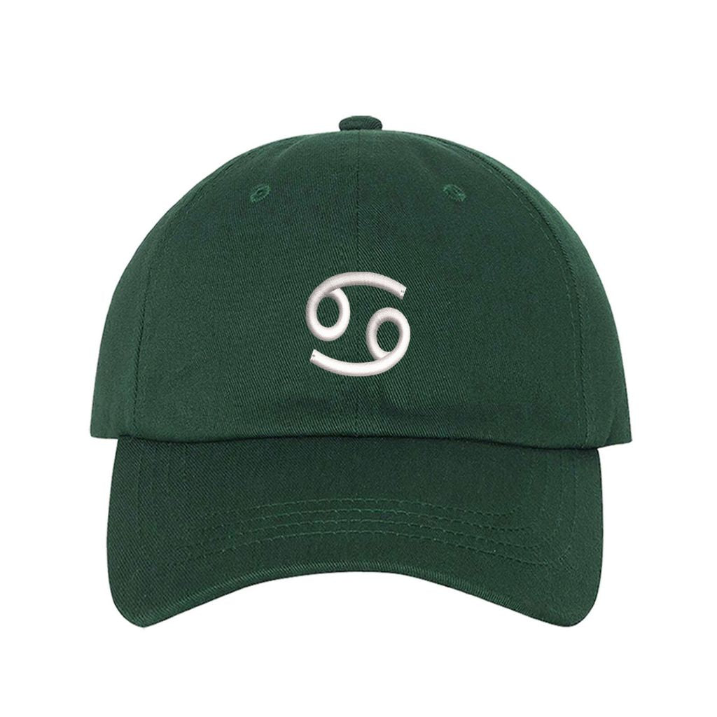 Forest Green baseball hat embroidered with a cancer zodiac sign- DSY Lifestyle