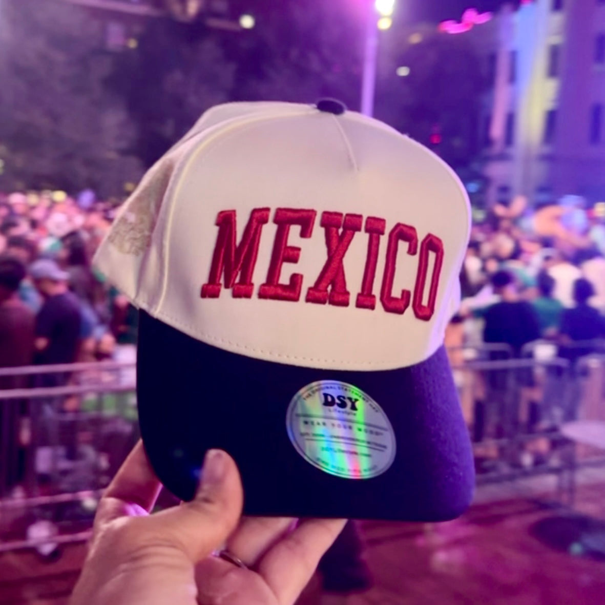 Mexico 3D Two Tone Embroidered Baseball Hat – México Fútbol Statement Hat for Women