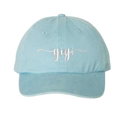 Sky Blue washed baseball hat embroidered with GIgi in the front - DSY Lifestyle
