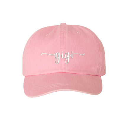 Lt Pink washed baseball hat embroidered with GIgi in the front - DSY Lifestyle