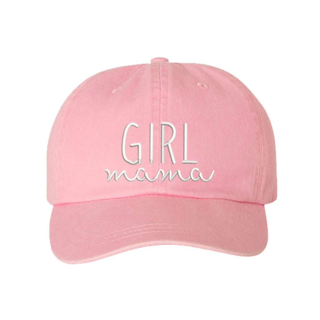 Light Pink Washed Baseball hat embroidered with Girl Mama in the front - DSY Lifestyle