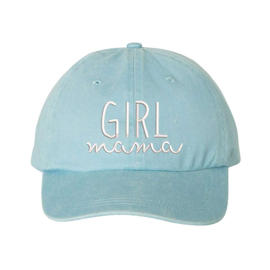 Sky Olive  Washed Baseball hat embroidered with Girl Mama in the front - DSY Lifestyle