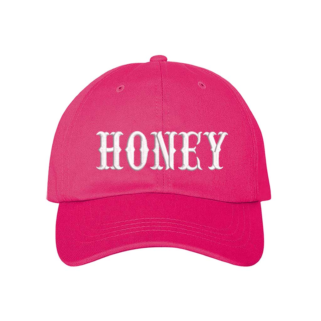 Hot Pink Honey embroidered baseball hat with cute and stylish lettering, perfect for casual outfits and everyday wear – DSY Lifestyle