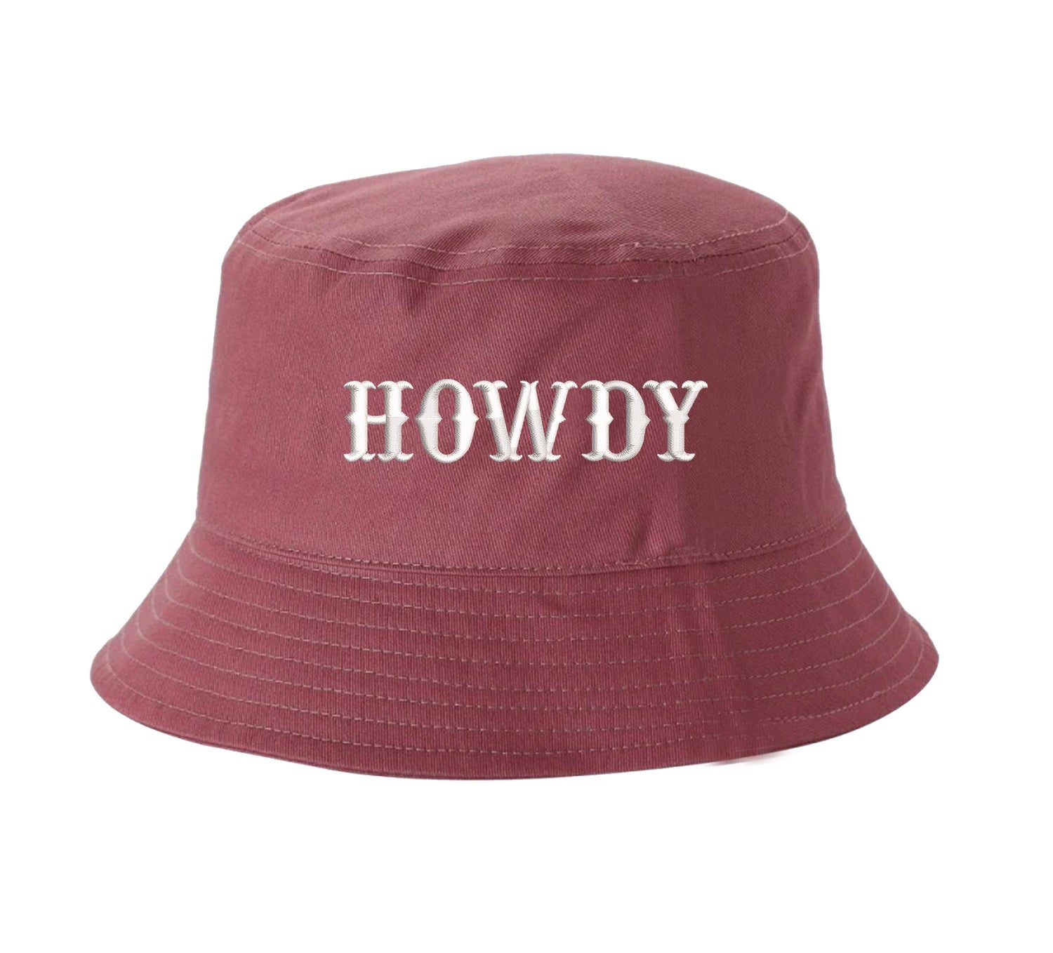 Wine bucket hat with the word howdy embroidered on it-DSY Lifestyle