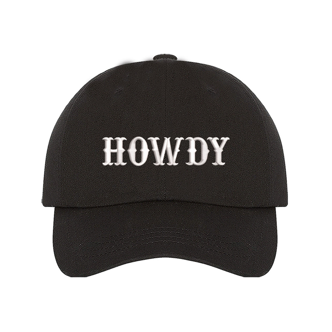 Black hat embroidered with the word Howdy-DSY Lifestyle