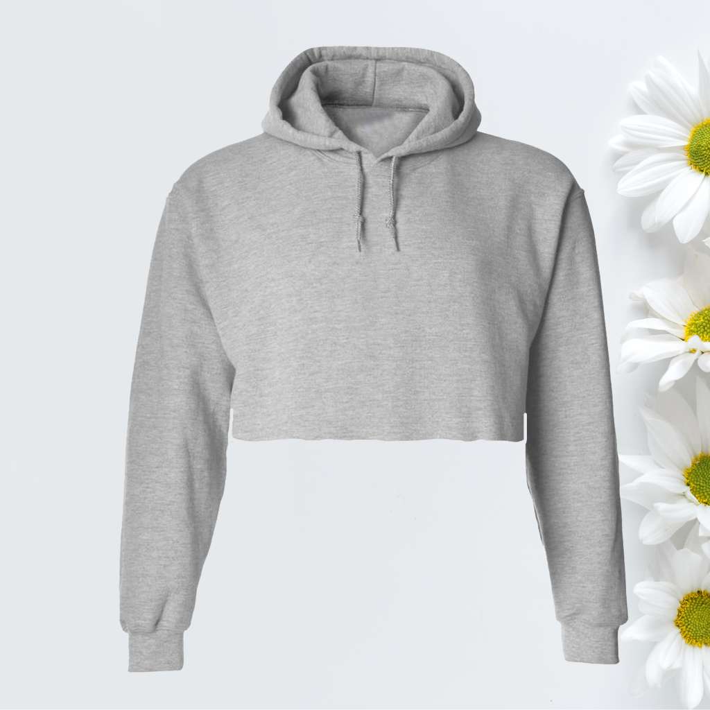 Heather Gray unisex oversized cropped hoodie with a raw edge - DSY Lifestyle