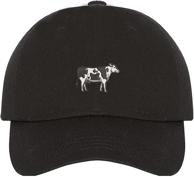 Black Holstein Cow - Embroidered Baseball Hat makes a distinctive statement. An ideal accessory for both practical wear and showing off your farming pride. DSY Lifestyle
