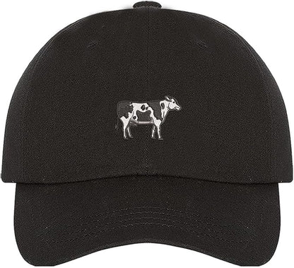 Black Holstein Cow - Embroidered Baseball Hat makes a distinctive statement. An ideal accessory for both practical wear and showing off your farming pride. DSY Lifestyle