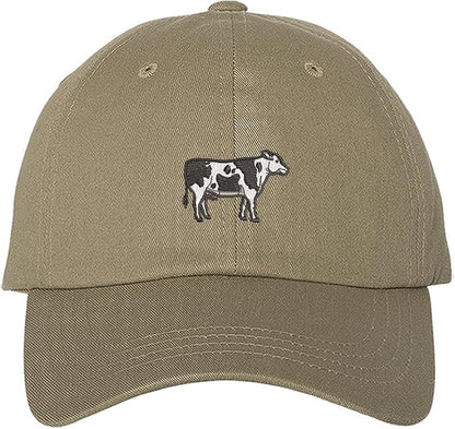 Khaki Holstein Cow - Embroidered Baseball Hat makes a distinctive statement. An ideal accessory for both practical wear and showing off your farming pride. DSY Lifestyle