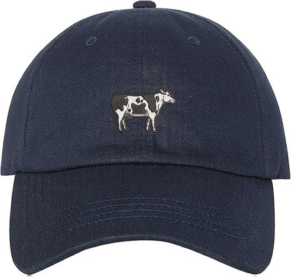 Navy Blue Holstein Cow - Embroidered Baseball Hat makes a distinctive statement. An ideal accessory for both practical wear and showing off your farming pride. DSY Lifestyle