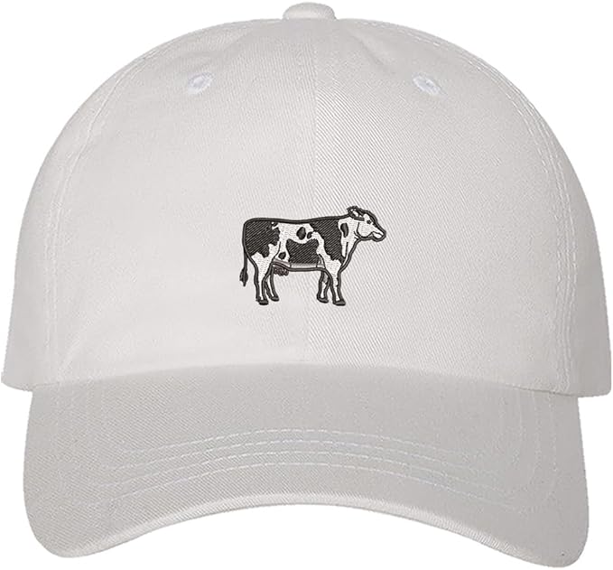 White Holstein Cow - Embroidered Baseball Hat makes a distinctive statement. An ideal accessory for both practical wear and showing off your farming pride. DSY Lifestyle