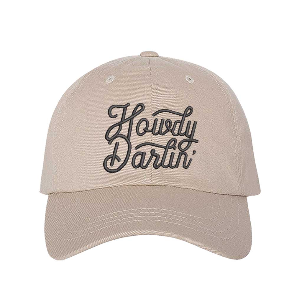 Stone baseball hat embroidered with the phrase howdy darlin-DSY Lifestyle