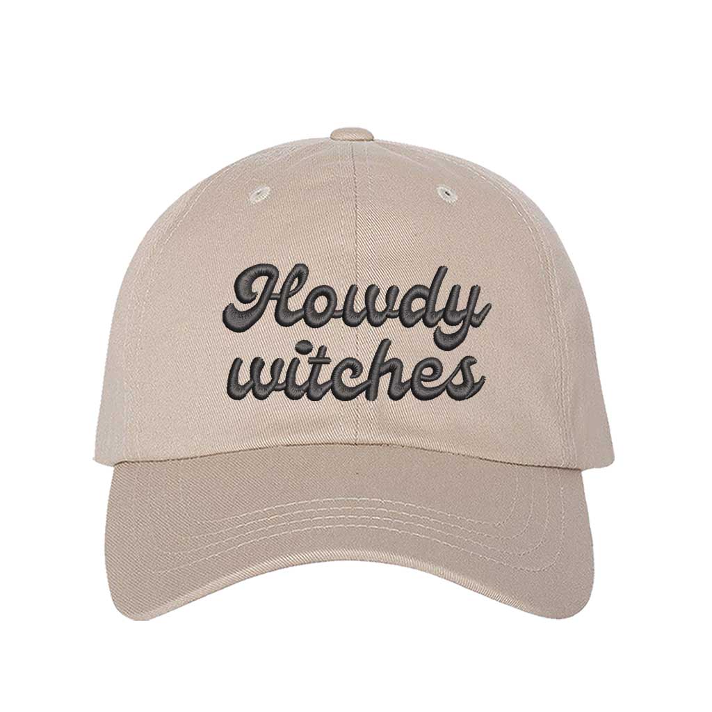 Stone Howdy Witches Embroidered Baseball Hat featuring premium embroidery and adjustable hook and loop closure, perfect for Halloween and fall outfits - DSY Lifestyle