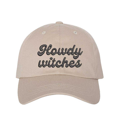 Stone Howdy Witches Embroidered Baseball Hat featuring premium embroidery and adjustable hook and loop closure, perfect for Halloween and fall outfits - DSY Lifestyle