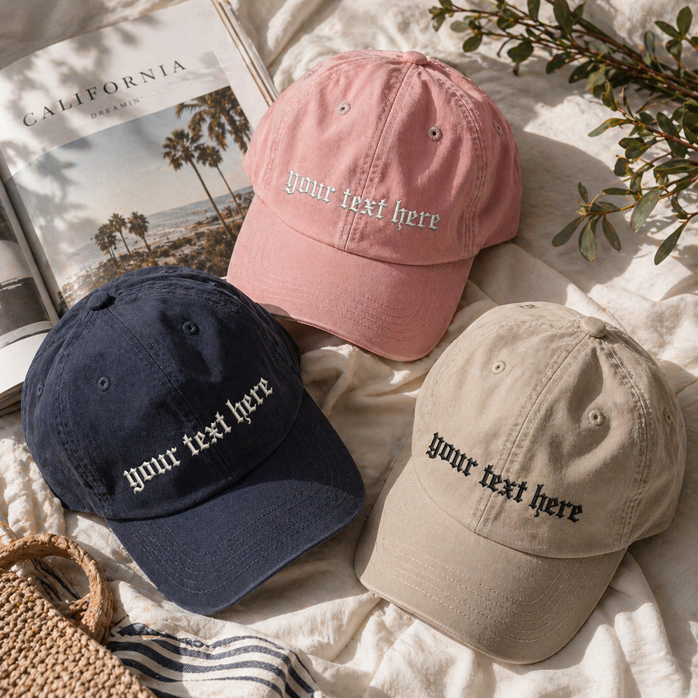 Custom Old English embroidered baseball hat