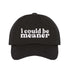 Black I Could Be Meaner Embroidered Baseball Hat in soft cotton with curved brim and adjustable hook and loop closure. DSY Lifestyle.