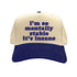 Natural Navy Blue “I’m So Mentally Stable It’s Insane” two-tone 5-panel baseball hat featuring bold embroidery, adjustable strap, and streetwear style for men and women. - DSY Lifestyle.