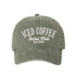 Olive Green Iced Coffee Social Club Est. 2024 Washed Statement Baseball Hat – a washed, relaxed-fit statement cap designed for everyday comfort and real-life moods. Trendy, adjustable, and effortlessly stylish. - DSY Lifestyle