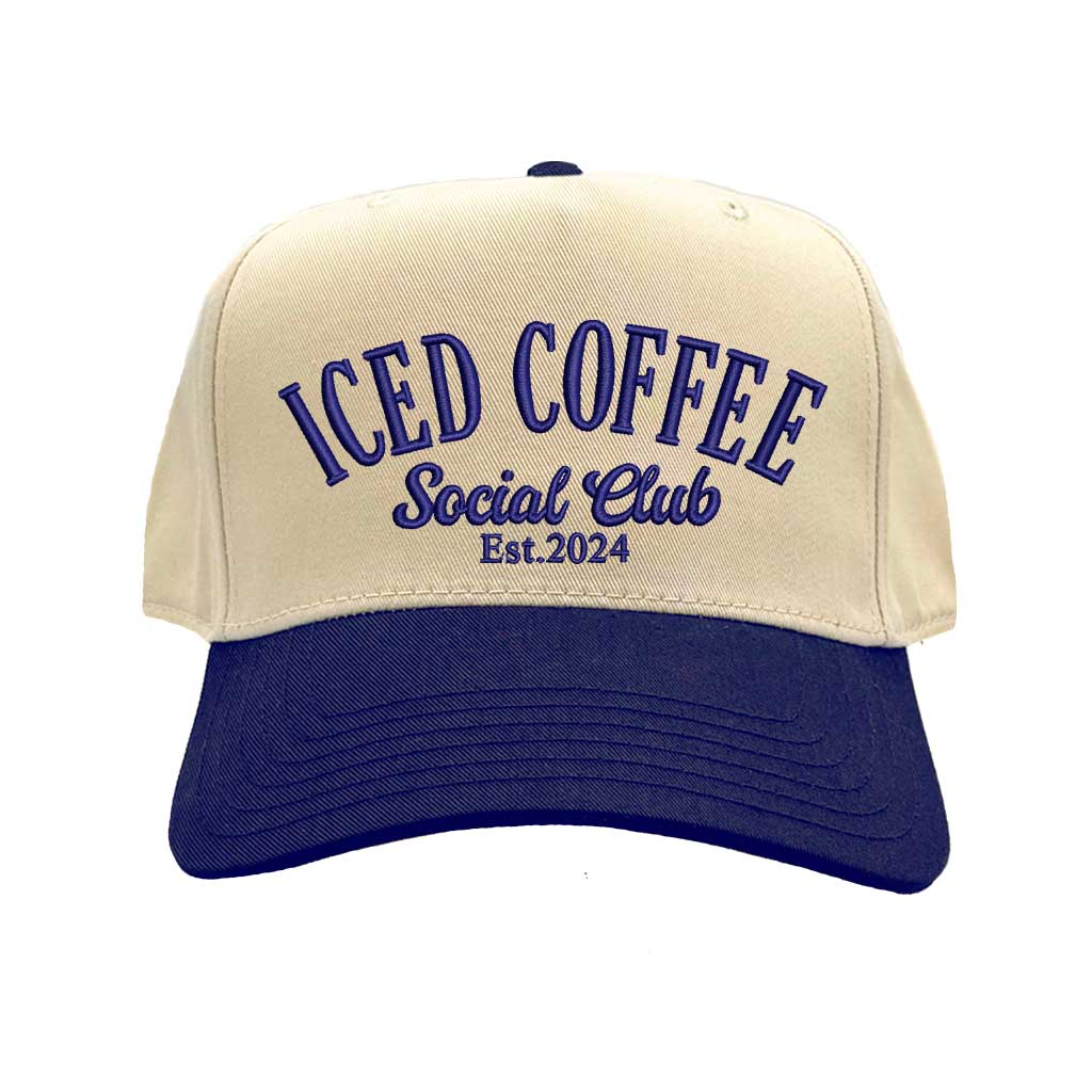 Iced Coffee Social Club Est. 2024 Two Tone Embroidered Baseball Hat