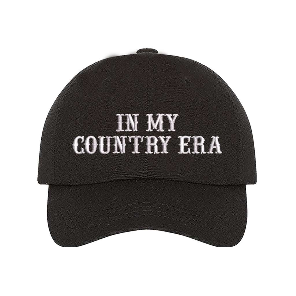 Black Baseball hat thats embroidered with the phrase in my country era on the front-DSY Lifestyle 