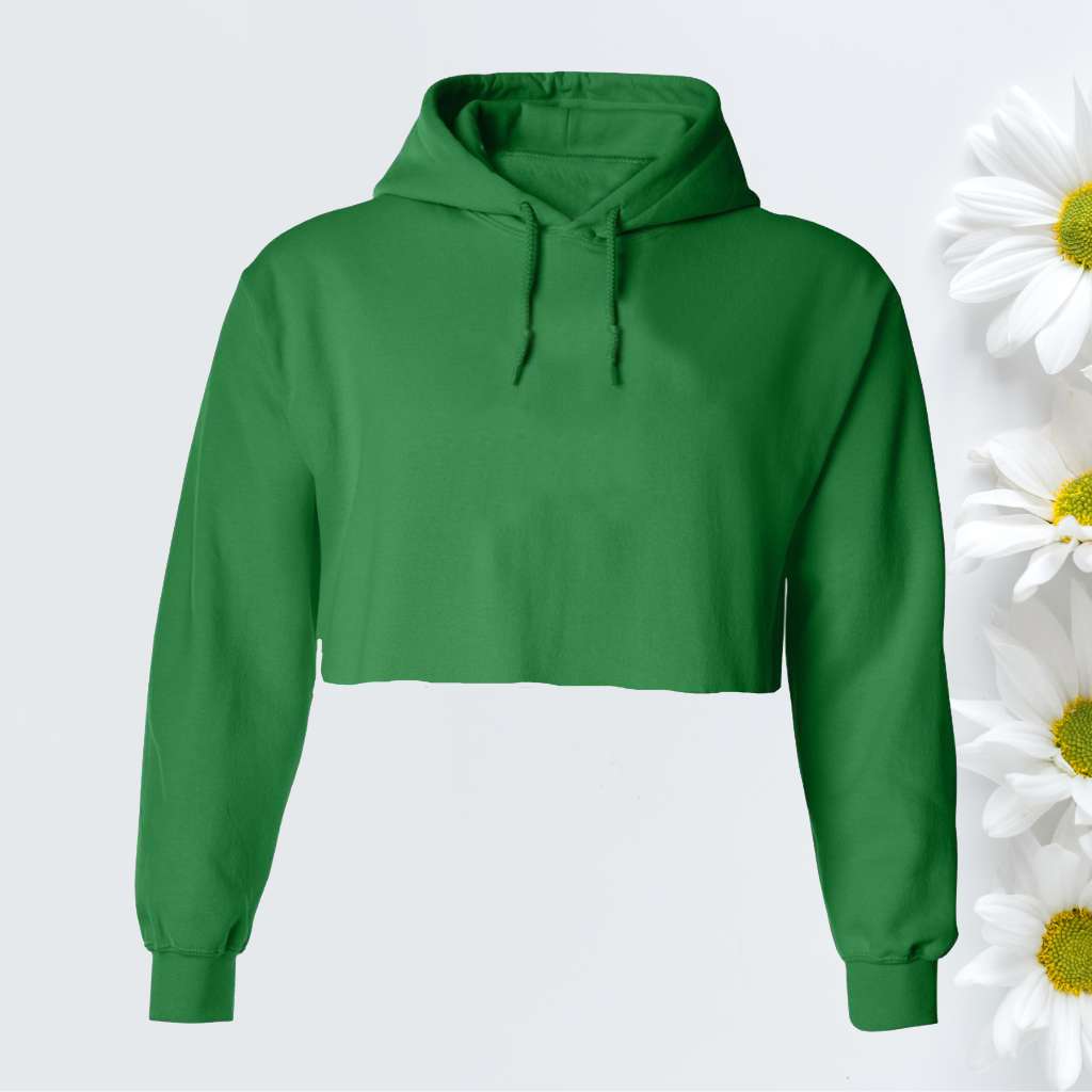 Kelly Green unisex oversized cropped hoodie with a raw edge - DSY Lifestyle