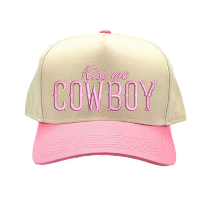 Kiss Me Cowboy 5 Panel Two Tone Embroidered Baseball Hat
