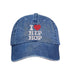 Light denim baseball hat embroidered with the phrase i love hip hop but love is a heart- DSY Lifestyle