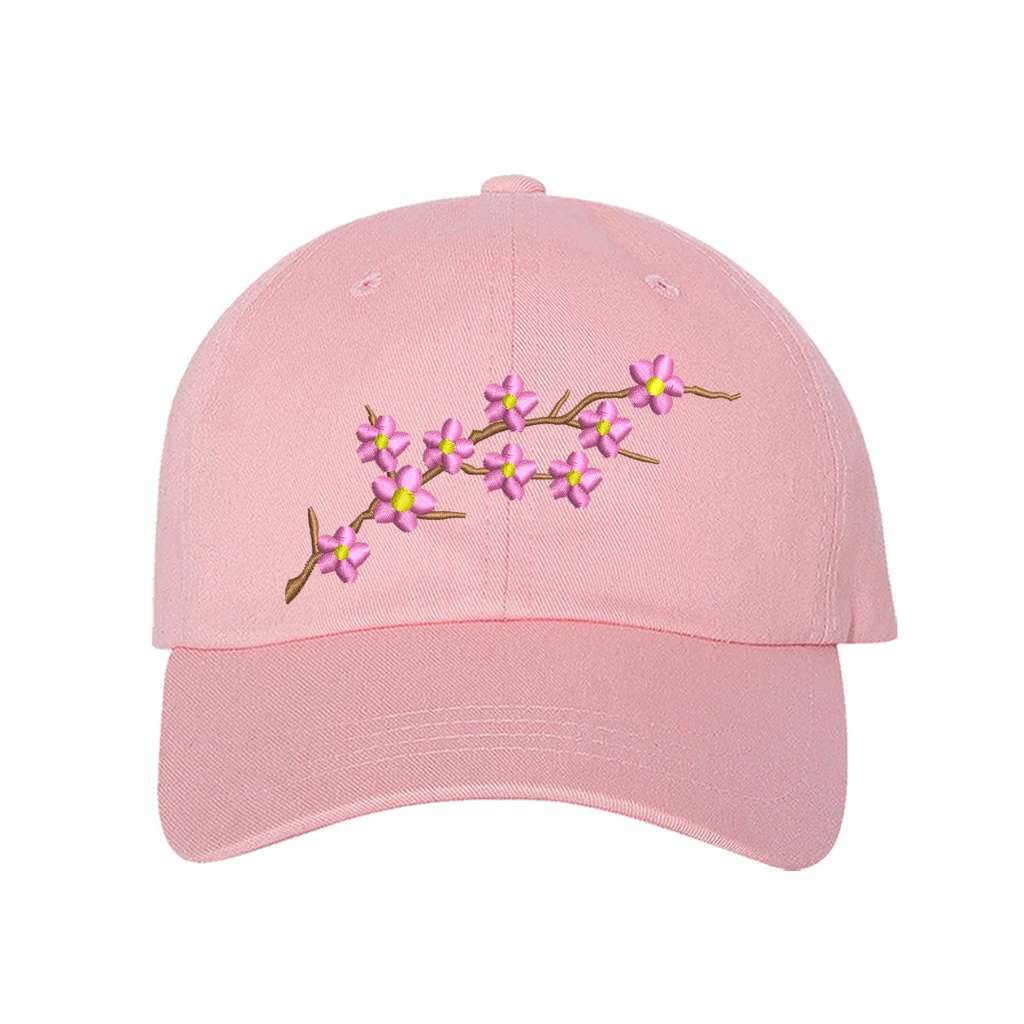 Light pink baseball hat embroidered with a cherry blossom- DSY Lifestyle