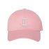 Light pink baseball hat embroidered with a gemini sign on it- DSY Lifestyle