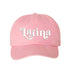 Light Pink Latina Retro Washed Statement Baseball Hat – a washed, relaxed-fit statement cap designed for everyday comfort and real-life moods. Trendy, adjustable, and effortlessly stylish. - DSY Lifestyle