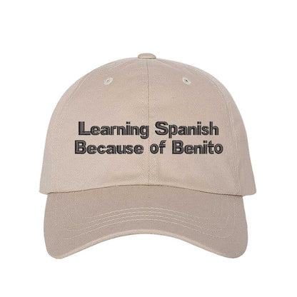Stone Learning Spanish Because of Benito Super Bowl Embroidered Baseball Hat with premium embroidery and adjustable hook and loop closure – DSY Lifestyle