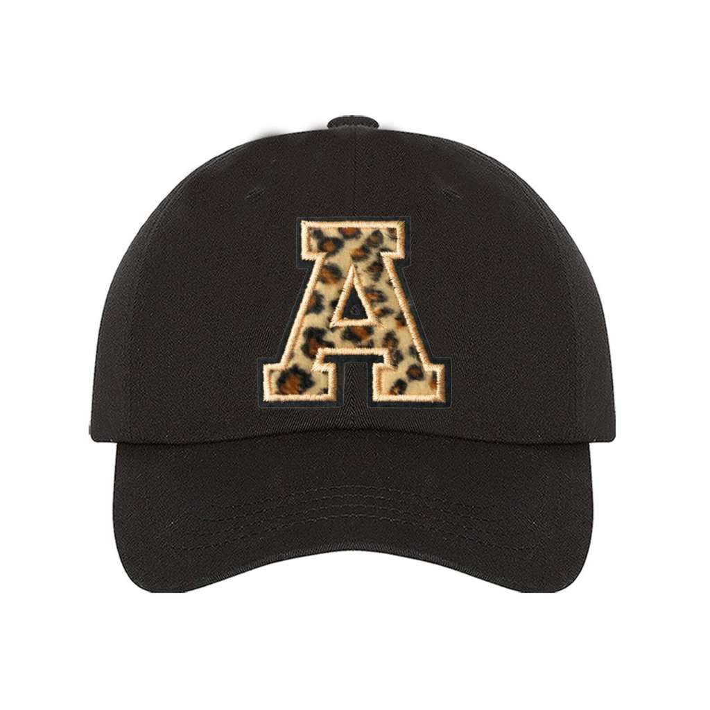 Leopard Initials Patch Baseball Cap