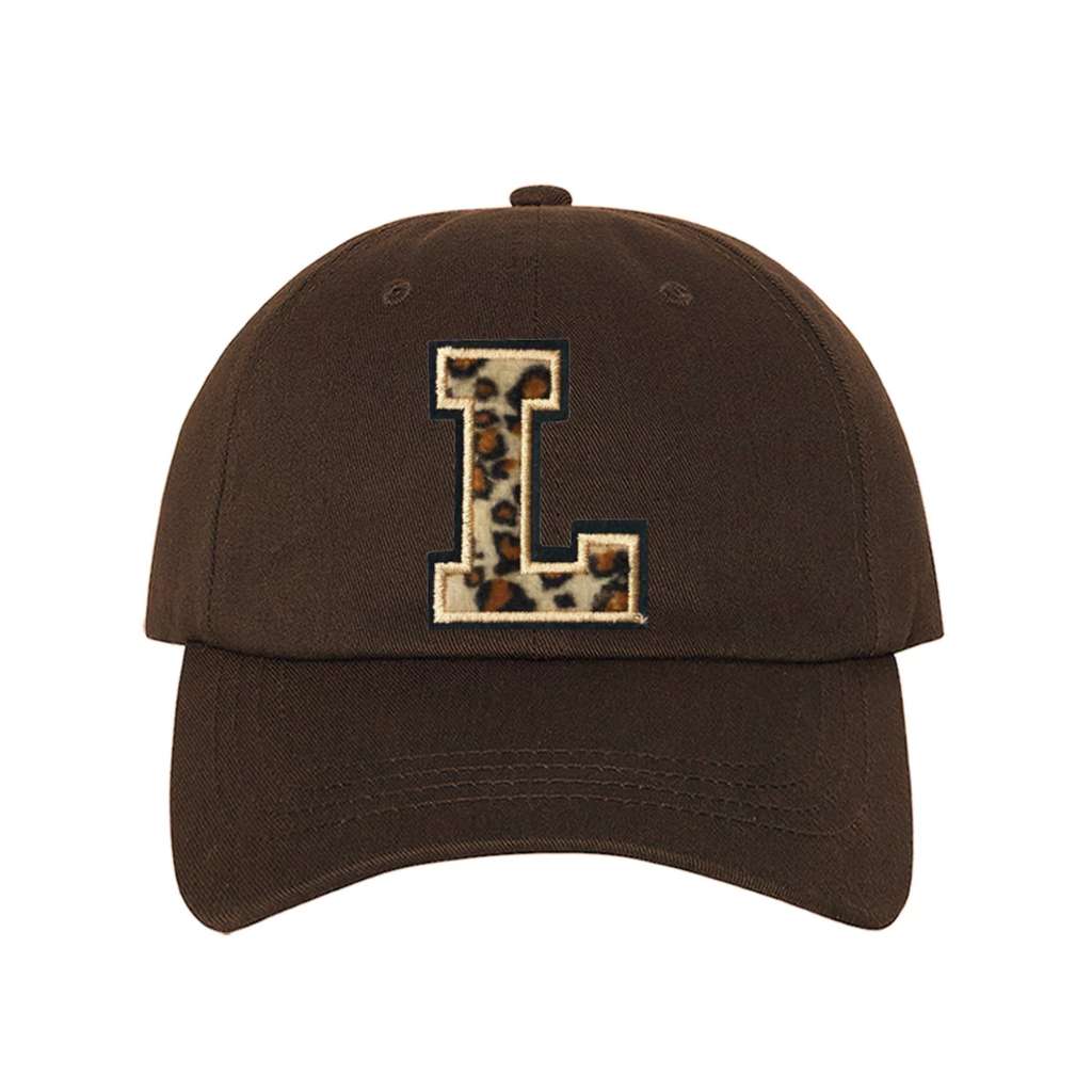 Leopard Initials Patch Baseball Cap