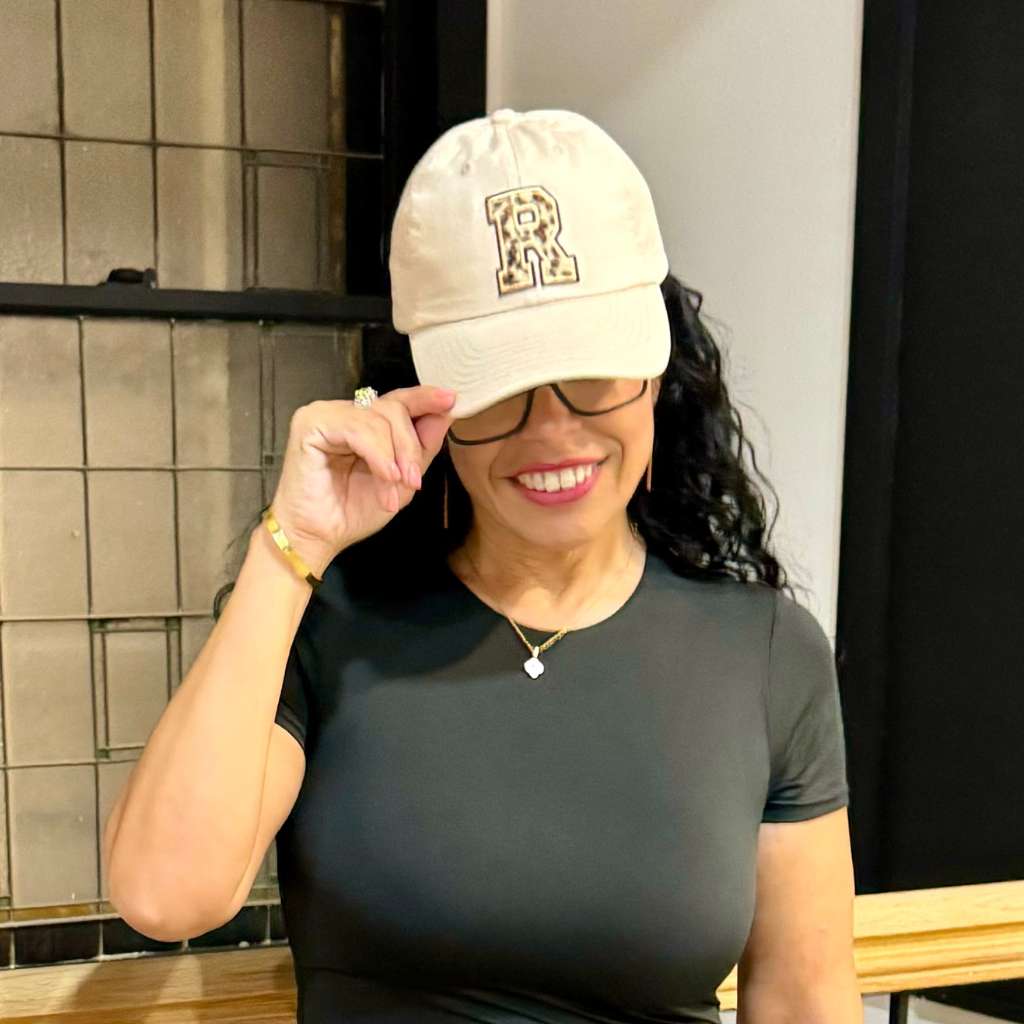 Leopard Initials Patch Baseball Cap