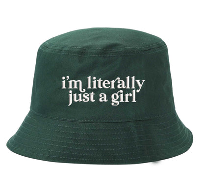 Forest Green DSY Lifestyle white cotton bucket hat with the phrase I&