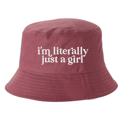 Mauve DSY Lifestyle white cotton bucket hat with the phrase I&