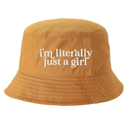 Mustard DSY Lifestyle white cotton bucket hat with the phrase I&