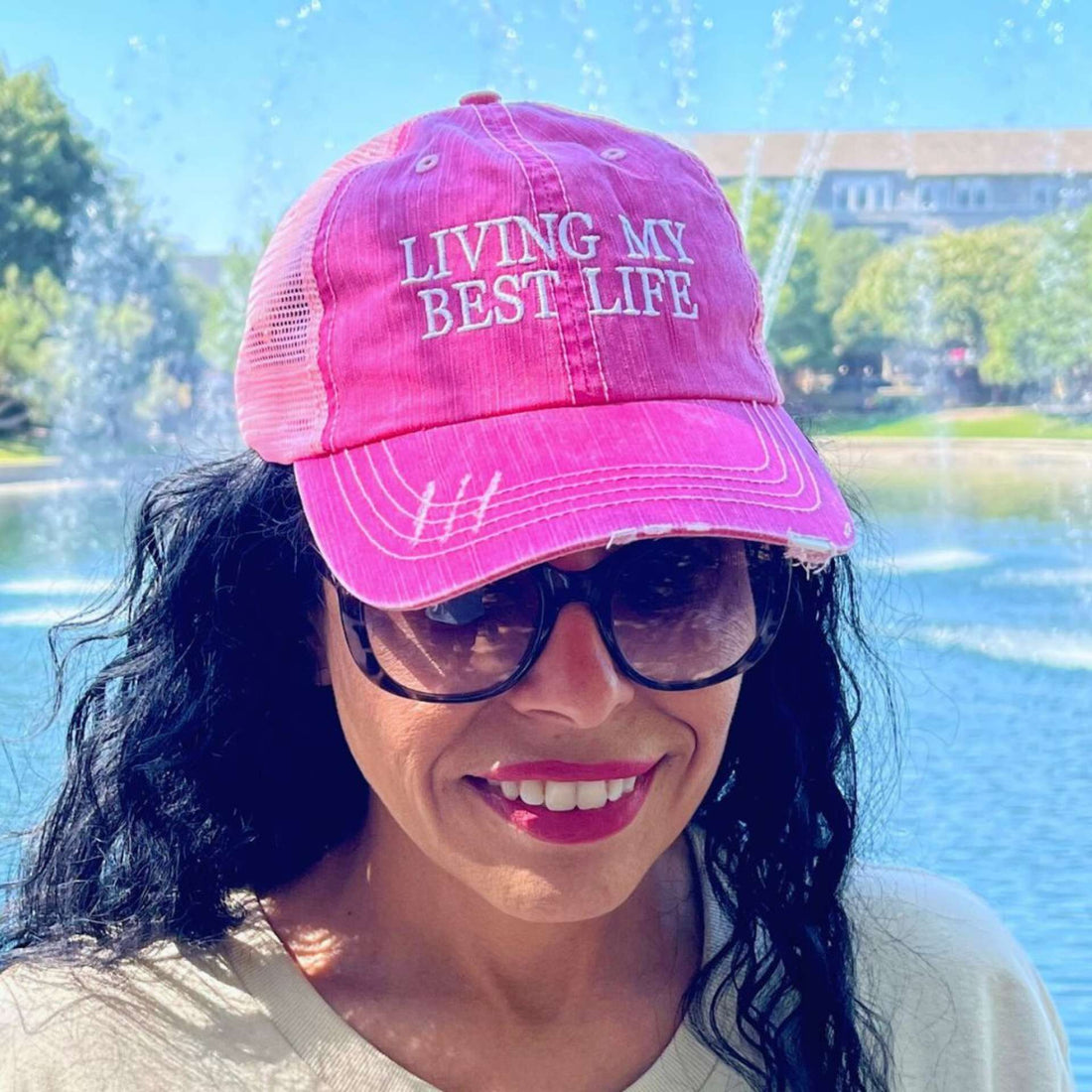 Living My Best Life Washed Trucker Hat