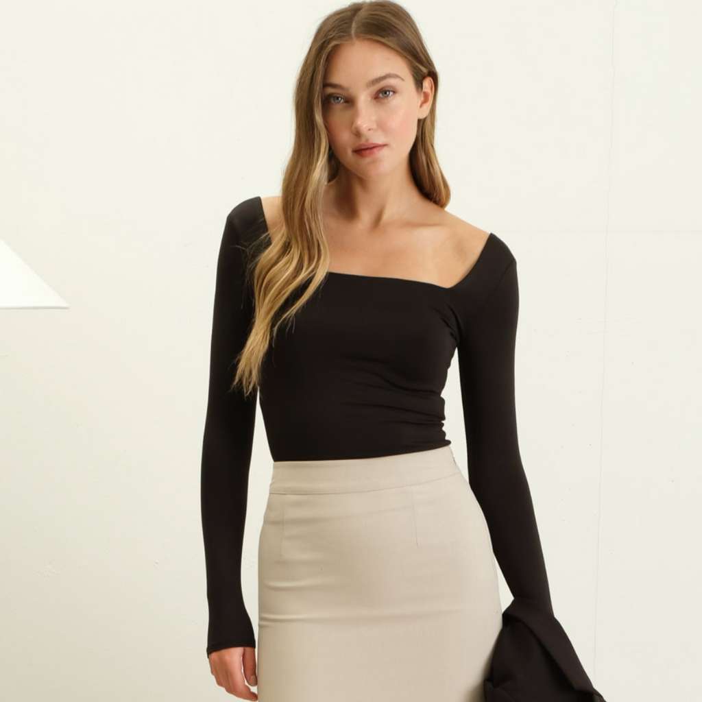 Sleek &amp; Chic Women’s Square Neck Top